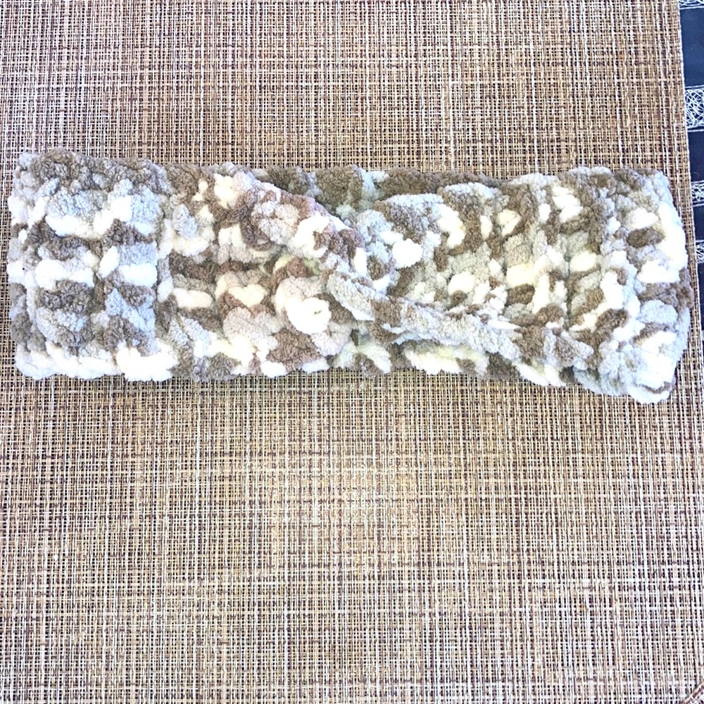 Hand crochet winter head band
